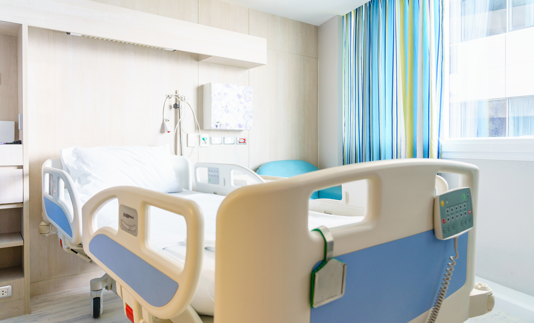 Hospital room with beds and comfortable medical equipped in a modern hospital